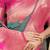 Teal silk blend kanjivaram saree with rani pink zari border