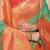 Sea green silk blend kanjivaram saree with peach zari border
