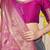 Slate grey silk blend kanjivaram saree with magenta pink zari border