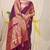 Dark purple silk blend kanjivaram saree with dark magenta zari border