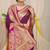 Dark purple silk blend kanjivaram saree with dark magenta zari border