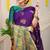 Purple silk blend saree with rich zari paisley weaving & teal contrast border