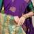 Purple silk blend saree with rich zari paisley weaving & teal contrast border