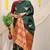 Bottle green silk blend saree with rich zari paisley weaving & maroon contrast border