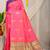 Rani pink silk blend saree with rich zari paisley weaving & purple contrast border