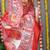 Red banarasi silk blend saree with multicolor floral zari weaving