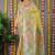 Mustard banarasi silk blend saree with multicolor floral zari weaving