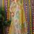 Mustard banarasi silk blend saree with multicolor floral zari weaving