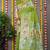 Parrot green banarasi silk blend saree with multicolor floral zari weaving