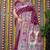 Wine banarasi silk blend saree with multicolor floral zari weaving