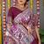 Wine banarasi silk blend saree with multicolor floral zari weaving