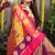Purple paithani silk blend saree with  rani pink border and peacock pallu