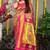 Magenta paithani silk blend saree with rani pink border and peacock pallu