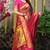 Magenta paithani silk blend saree with rani pink border and peacock pallu