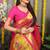 Magenta paithani silk blend saree with rani pink border and peacock pallu