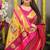 Magenta paithani silk blend saree with rani pink border and peacock pallu