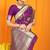 Purple banarasi silk blend saree with rich zari border & buttas