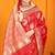 Red banarasi silk blend saree with rich zari border & buttas