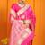 Rani pink banarasi silk blend saree with rich zari border & buttas