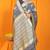 Grey banarasi silk blend saree with rich zari border & buttas