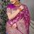 Purple patola silk blend saree with multicolour floral zari weaving