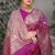 Purple patola silk blend saree with multicolour floral zari weaving