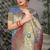 Greyish blue patola silk blend saree with multicolour floral zari weaving