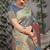 Greyish blue patola silk blend saree with multicolour floral zari weaving