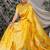 Mustard yellow patola silk blend saree with multicolour floral zari weaving