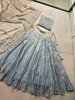 Fendi Fabric Chaniya Choli with Sequins and Thread Embroidery & Designer Belt 7