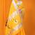 Yellow paithani silk blend saree with silver zari border & peacock pallu