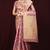 Mauve pink banarasi silk blend saree with rich gold zari weaving