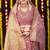Mauve pink banarasi silk blend saree with rich gold zari weaving