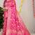 Rani pink banarasi silk blend saree with all-over floral zari jaal work