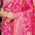 Rani pink banarasi silk blend saree with all-over floral zari jaal work