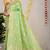 Light green banarasi silk blend saree with all-over floral zari jaal work