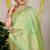 Light green banarasi silk blend saree with all-over floral zari jaal work