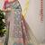Teal green banarasi silk blend saree with all-over floral zari jaal work