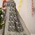 Black banarasi silk blend saree with all-over floral zari jaal work
