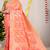Peach banarasi silk blend saree with all-over floral zari jaal work