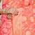 Peach banarasi silk blend saree with all-over floral zari jaal work