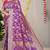 Purple banarasi silk blend saree with all-over floral zari jaal work