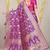 Purple banarasi silk blend saree with all-over floral zari jaal work
