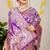 Purple banarasi silk blend saree with all-over floral zari jaal work