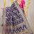 Navy blue banarasi silk blend saree with all-over floral zari jaal work
