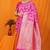 Rani pink banarasi silk blend saree with rich zari floral weaving
