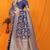Navy blue banarasi silk blend saree with rich zari floral weaving