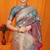 Slate grey banarasi silk blend saree with rich zari floral weaving