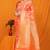 Orange banarasi silk blend saree with rich zari floral weaving