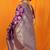 Dark purple banarasi silk blend saree with rich zari floral weaving